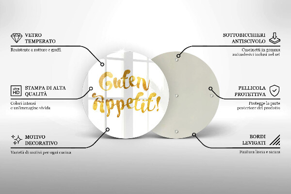 Skleněná deska do kuchyně Guten appetit!