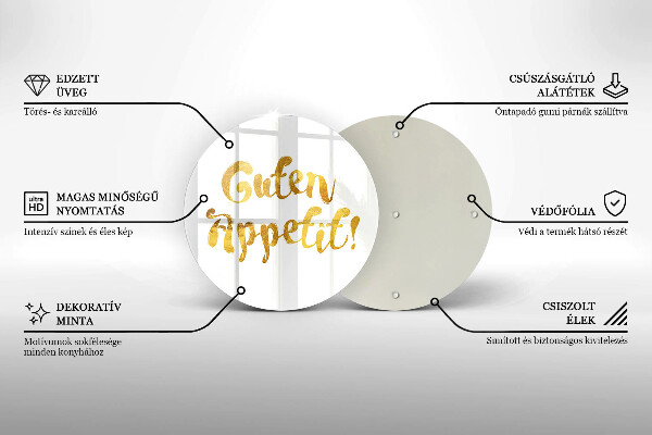 Skleněná deska do kuchyně Guten appetit!