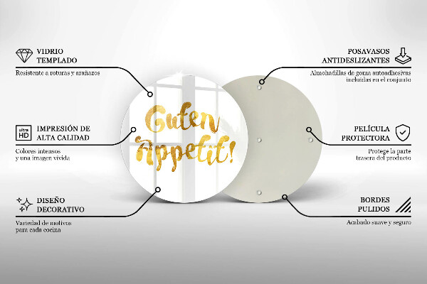 Skleněná deska do kuchyně Guten appetit!