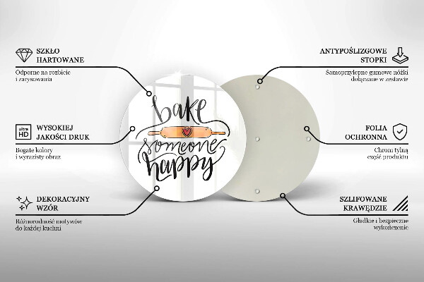 Skleněná deska do kuchyně Bake someone happy