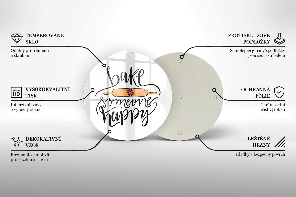 Skleněná deska do kuchyně Bake someone happy