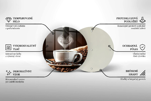 Skleněná deska do kuchyně Káva a šálek