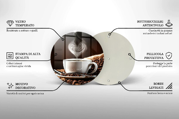 Skleněná deska do kuchyně Káva a šálek