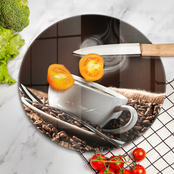 Skleněná deska do kuchyně Káva a šálek