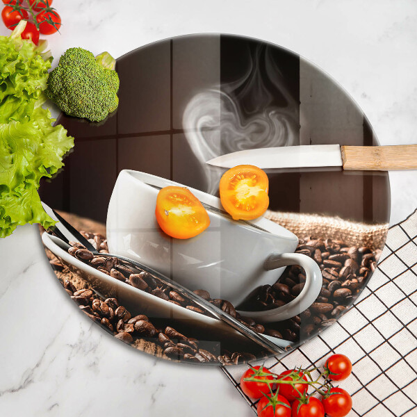 Skleněná deska do kuchyně Káva a šálek