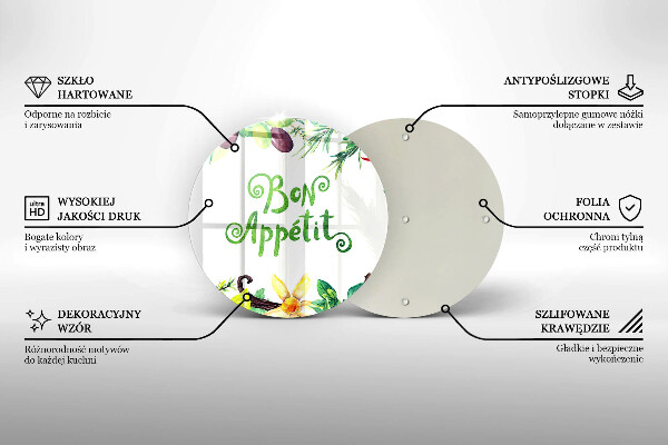 Skleněná deska do kuchyně Bon appetit nápis