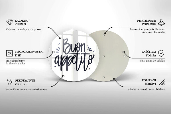 Skleněná deska do kuchyně Buon appetito