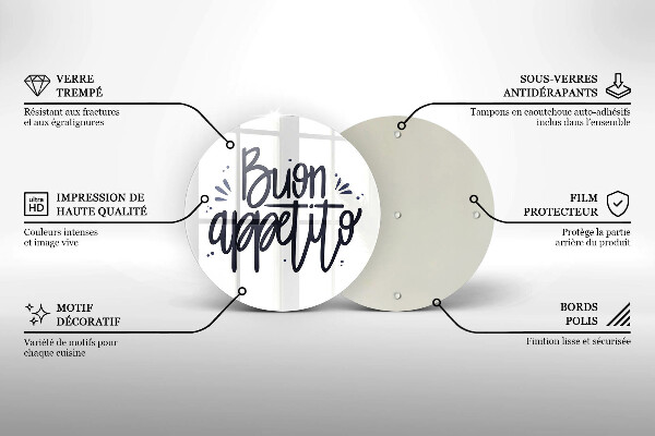 Skleněná deska do kuchyně Buon appetito