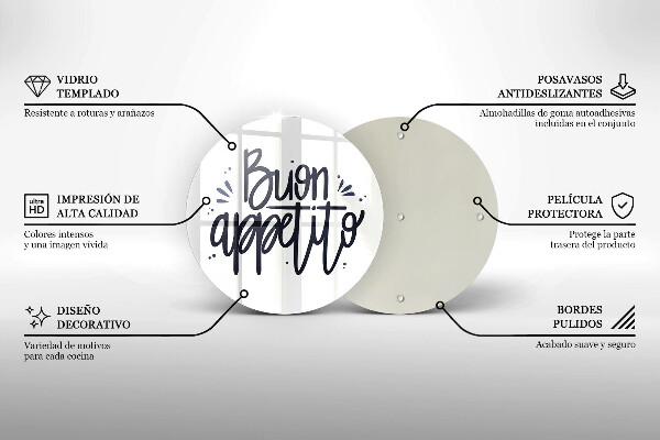 Skleněná deska do kuchyně Buon appetito