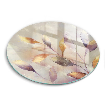 Skleněná deska do kuchyně Malované boho listy