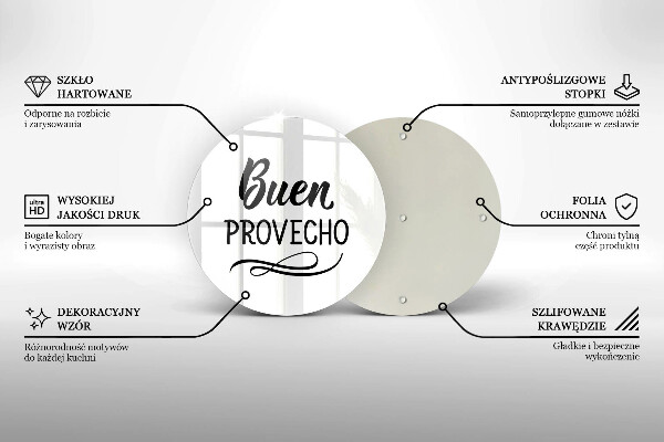 Skleněná deska do kuchyně Buen provecho