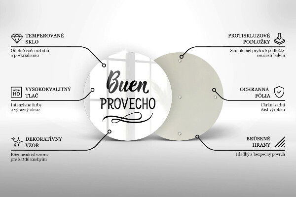 Skleněná deska do kuchyně Buen provecho