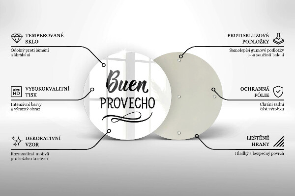 Skleněná deska do kuchyně Buen provecho