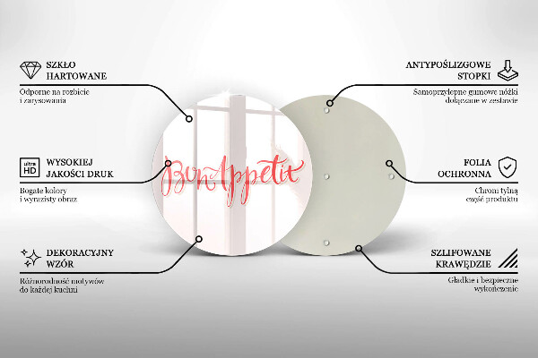 Krájecí prkénko skleněné Bon appetit do kuchyně znamení