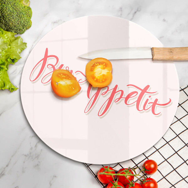Krájecí prkénko skleněné Bon appetit do kuchyně znamení