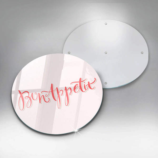 Krájecí prkénko skleněné Bon appetit do kuchyně znamení