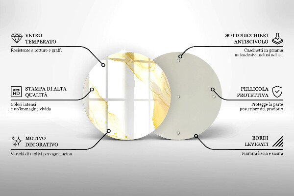 Skleněná deska do kuchyně Zlatá abstrakce