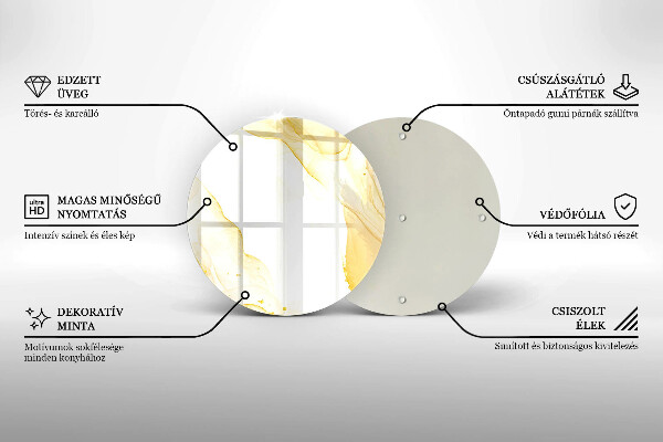 Skleněná deska do kuchyně Zlatá abstrakce