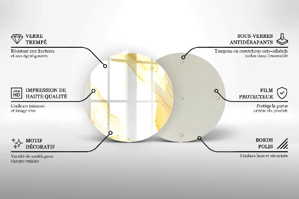 Skleněná deska do kuchyně Zlatá abstrakce