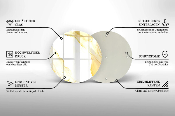 Skleněná deska do kuchyně Zlatá abstrakce