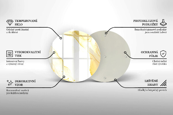 Skleněná deska do kuchyně Zlatá abstrakce