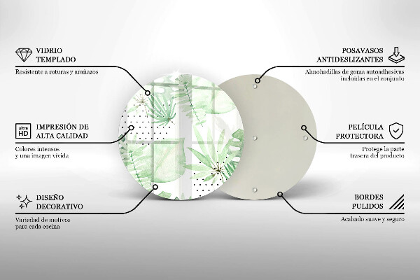 Skleněná deska do kuchyně Akvarel listy