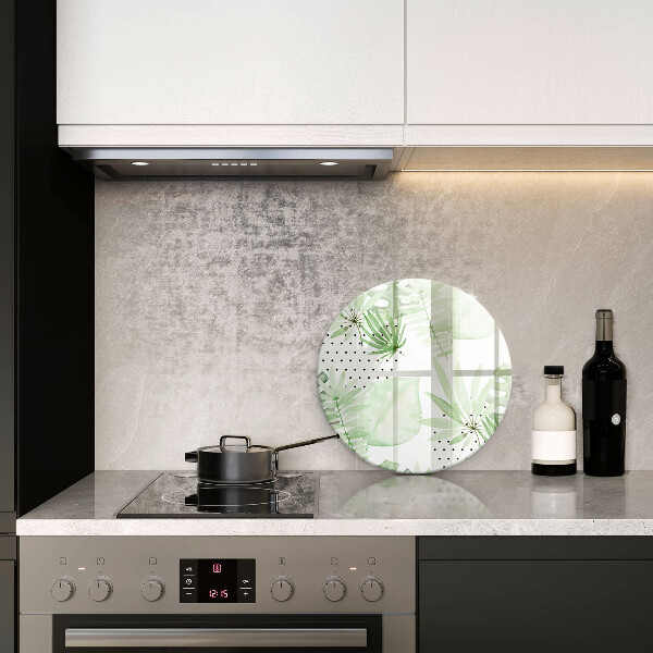 Skleněná deska do kuchyně Akvarel listy