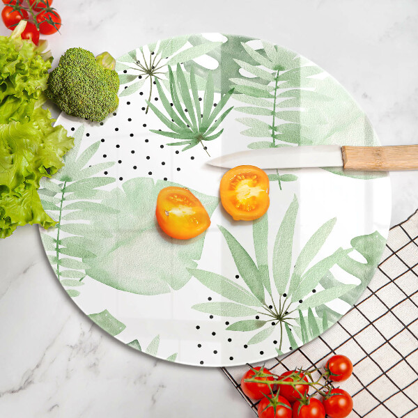 Skleněná deska do kuchyně Akvarel listy