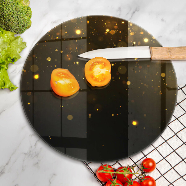 Skleněná deska do kuchyně Zlaté třpytky