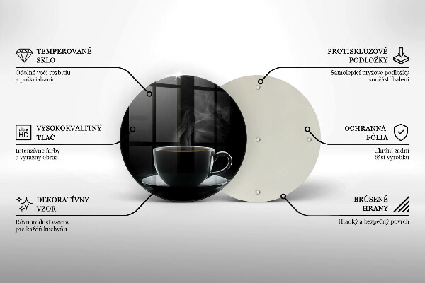 Skleněná deska do kuchyně Horký šálek kávy