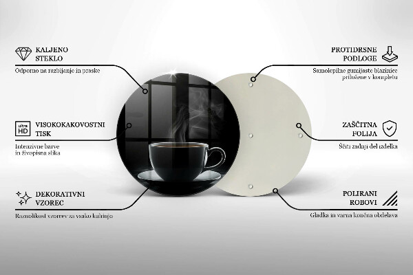 Skleněná deska do kuchyně Horký šálek kávy