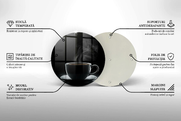 Skleněná deska do kuchyně Horký šálek kávy