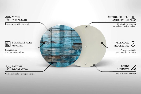 Skleněná deska do kuchyně Modré staré desky