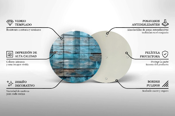 Skleněná deska do kuchyně Modré staré desky