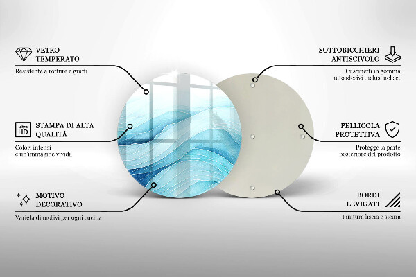 Skleněná deska do kuchyně Abstraktní vlny