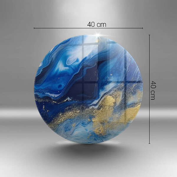 Skleněná deska do kuchyně Modrý mramor a zlato