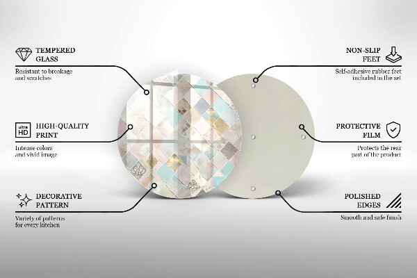 Skleněná deska do kuchyně Pastelové složení