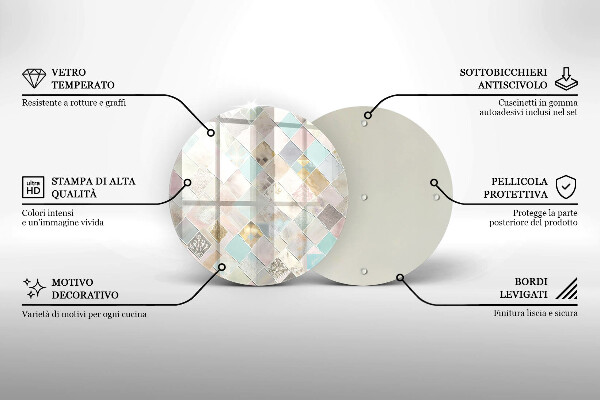 Skleněná deska do kuchyně Pastelové složení