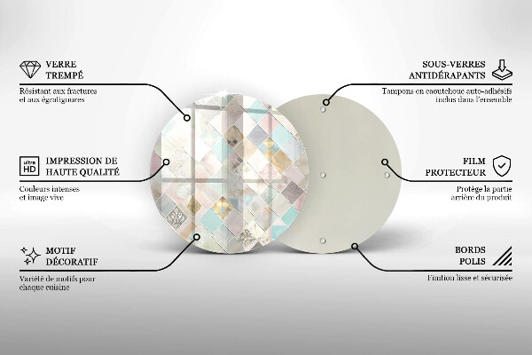 Skleněná deska do kuchyně Pastelové složení