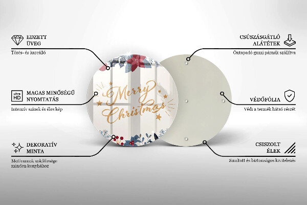 Skleněná deska do kuchyně Merry christmas