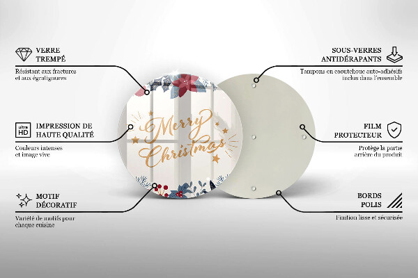 Skleněná deska do kuchyně Merry christmas