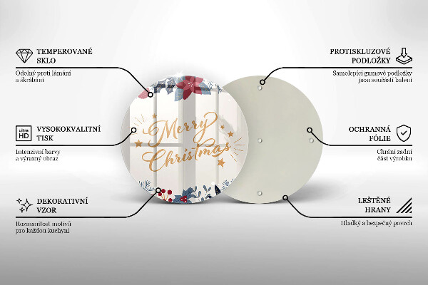 Skleněná deska do kuchyně Merry christmas