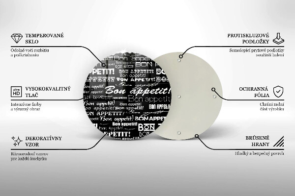 Skleněná deska do kuchyně Kuchyňské titulky bon appetit