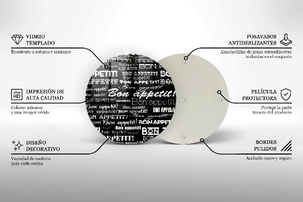 Skleněná deska do kuchyně Kuchyňské titulky bon appetit