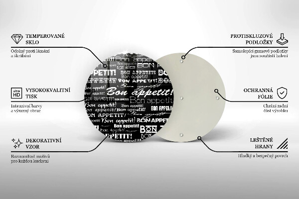 Skleněná deska do kuchyně Kuchyňské titulky bon appetit