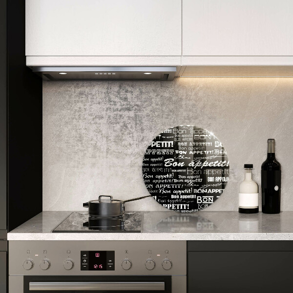 Skleněná deska do kuchyně Kuchyňské titulky bon appetit