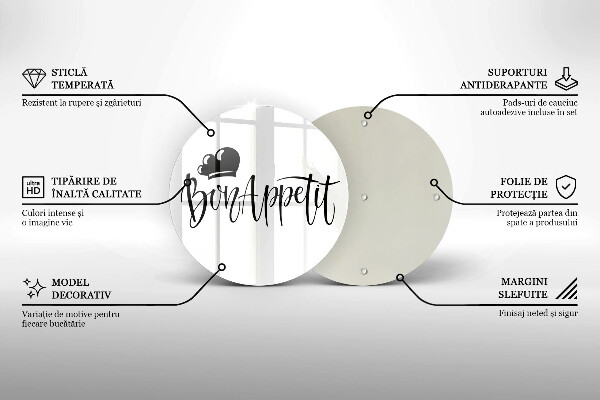 Skleněná deska do kuchyně Bon appetit nápis