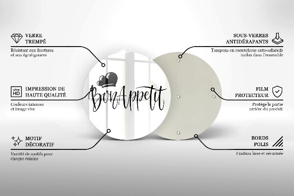 Skleněná deska do kuchyně Bon appetit nápis