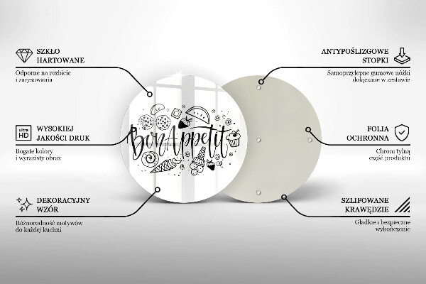 Skleněná deska do kuchyně Bon appetit nápis