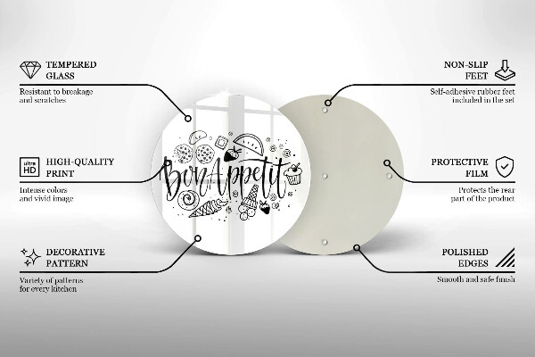 Skleněná deska do kuchyně Bon appetit nápis